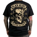 Męska koszulka T-shirt BLACK HEART Devil Skull - Czarny