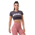 Dámsky crop top s krátkym rukávom Nebbia Sporty Hero 584 - Marron