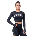 Women’s Long-Sleeved Crop Top Nebbia Sporty Hero 585 - Black