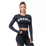 Damski top z długim rękawem longsleeve Nebbia Sporty Hero 585 - Czarny