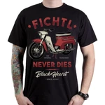 Koszulka T-shirt motocyklowy BLACK HEART Fichtl - Czarny