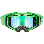 Motokrosové okuliare LS2 Aura Pro Black H-V Green irídiové sklo