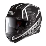 Moto helma Nolan N87 Harp N-Com Flat Black-White - 2.jakost - černo-bílá