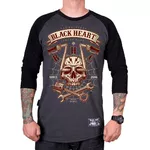 Long-Sleeved T-Shirt BLACK HEART Chopper Skull RG - Grey