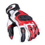 Moške moto rokavice W-TEC Octane - bela-rdeča