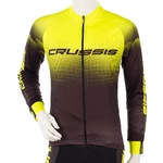 Cyklistický dres s dlhým rukávom Crussis CSW-060 - čierna-fluo žltá