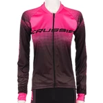Women’s Long-Sleeved Cycling Jersey Crussis - Black-Pink