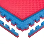 Tatami Puzzle Mat inSPORTline Malmeida 100 x 100 x 4 cm - červeno-modrá, vzor 5 proužků