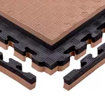 Tatami Puzzle Mat inSPORTline Malmeida 100 x 100 x 4 cm - mocha mousse-černá, vzor 5 proužků