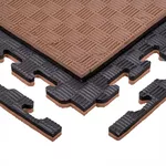 Tatami Puzzle Mat inSPORTline Sazegul 100 x 100 x 2 cm - mocha mousse-černá, vzor 5 proužků