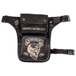 Motorcycle Thigh Bag W-TEC Black Heart Devil Skull Black Leather