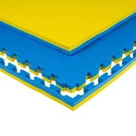 Puzzle tatami podložka inSPORTline Malmeida 100x100x4 cm - modro-žltá