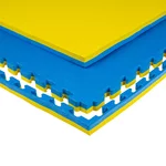 Tatami Puzzle Mat inSPORTline Malmeida 100 x 100 x 4 cm - Blue-Yellow