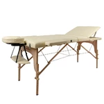 Massage Table inSPORTline Japane 3-Piece Wooden - Cream Yellow