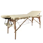 Massage Table inSPORTline Japane 3-Piece Wooden - Cream Yellow