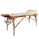 Lesena masažna miza inSPORTline Japane - 3-delna - belo-oranžna