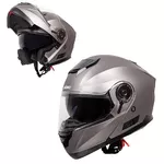 Kask motocyklowy szczękowy otwierany z blendą W-TEC Lanxamo - Szary tytan