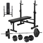 Plate-Loaded Dumbbell Set w/ Bench inSPORTline CEM 180 + 40 cm/30 mm 75 kg