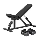 Plate-Loaded Dumbbell Set w/ Bench inSPORTline CEM 2 x 20 kg