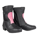 Women's Leather Motorcycle Boots W-TEC Beckie - Black-Pink