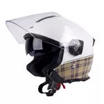 Moto čelada W-TEC V586 - bela biserna