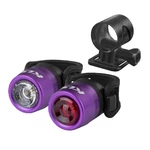 Súprava osvetlenia na bicykel Kellys IO USB Set - Purple