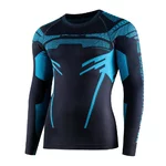 Men’s Long-Sleeved Activewear T-Shirt Bruback Dry - Graphite/Blue