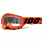 Motocross Goggles 100% Accuri 2 - Orange, Clear Plexi