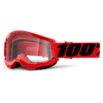 Motocross Goggles 100% Strata 2 - Red, Clear Plexi