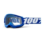 Children’s Motocross Goggles 100% Strata 2 Youth - Blue, Clear Plexi