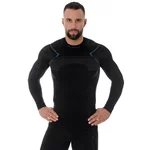 Pánske tričko Brubeck Thermo s dlhým rukávom - Black/Blue