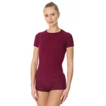 Women’s Short-Sleeved T-Shirt Brubeck Active Wool - Plum