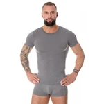 Pánské tričko Brubeck Wool Comfort s krátkým rukávem - Dark Grey