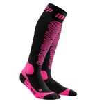 Women’s Compression Ski Socks CEP Merino - Black/Pink