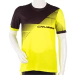 Crussis Herren-Sport-T-Shirt mit kurzen Ärmeln - schwarz/gelb fluo