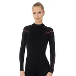 Dámske tričko Brubeck Thermo s dlhým rukávom - Black/Pink