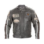 Men's Leather Motorcycle Jacket W-TEC Antique Cracker - Brown-Grey