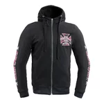 Bluza motocyklowa męska z kapturem W-TEC Black Heart Vintage Iron Hoodie - Czarny