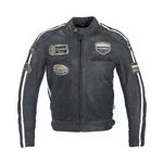 Men’s Leather Motorcycle Jacket W-TEC Dark Vintage - Dark Grey