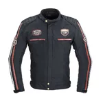 Men’s Textile Jacket W-TEC Jawo - Black with Red and Beige Stripe