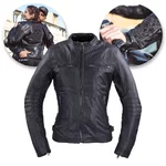 W-TEC Strass Damen Lederjacke - schwarz mit Strass