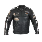 Men’s Leather Motorcycle Jacket W-TEC Sheawen - Black