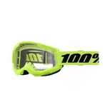Motocross Goggles 100% Strata Mini - Yellow, Clear Plexi