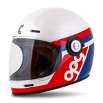 Motorcycle Helmet Cassida Fibre OPG White/Blue/Red