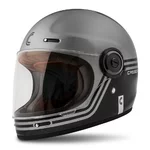 Cassida Fiber Super Hooligan Motorradhelm Schwarz/Metallic Grau