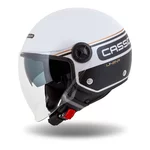 Motorradhelm Cassida Handy Plus Linear perlweiß/schwarz/gold