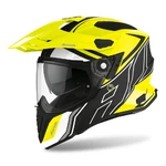 Motorkářská helma AIROH Commander Duo fluo žlutá/černá/bílá matná