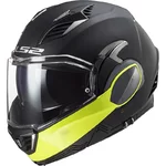 Flip-Up Motorcycle Helmet LS2 FF900 Valiant II Hammer P/J - Black H-V Yellow