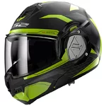 Flip-Up Motorcycle Helmet LS2 FF906 Advant Revo Matte Black H-V Yellow P/J