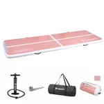 Inflatable Exercise Mat inSPORTline Airstunt 400 x 100 x 10 cm Coral Pink w/ Hand Pump